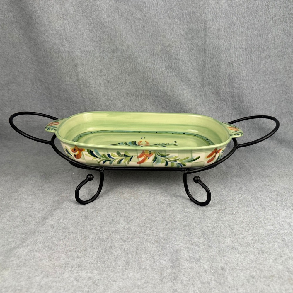 Gail Pittman Siena Southern Living at Home 16" Rectangle Baker w Iron Stand